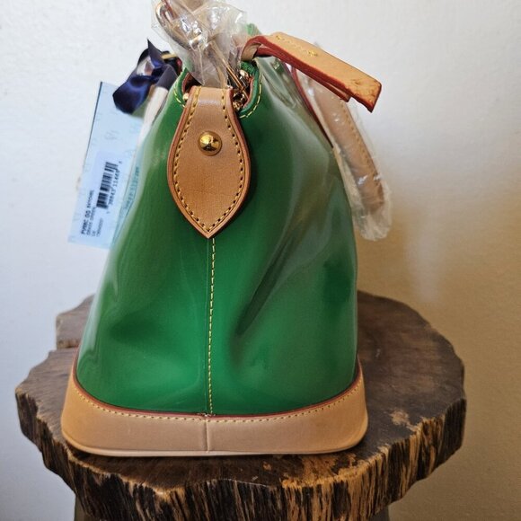 Dooney & Bourke Grass Green Patent Leather Satchel PV68C GG + Wristlet NWT - Picture 6 of 16